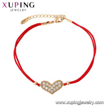 75536 Xuping горячая распродажа позолоченные элегантный красный веревка в форме сердца мода Браслет для женщин